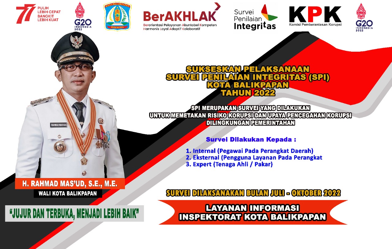 Survey Penilaian Integritas Kota Balikpapan Tahun 2022